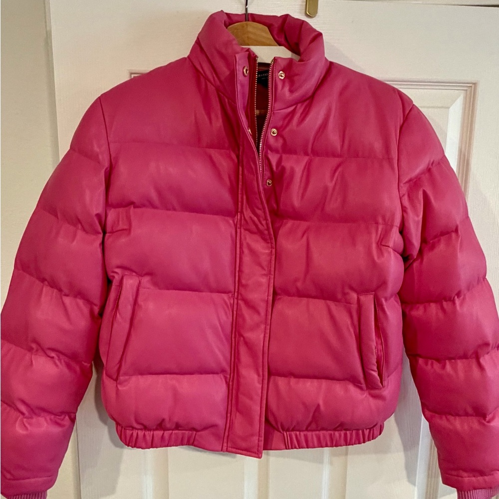 Generation Love faux leather puffer jacket - Hot pink, Gold hardware, size M - Picture 2 of 8